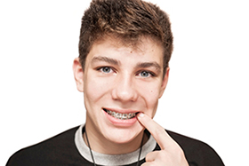 Teen with braces